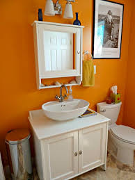 Another Orange For Downstairs Bath Diy Bathroom Makeover Orange Bathrooms Diy Bathroom Decor