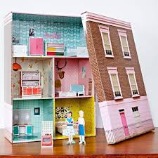 Schuhkarton Basteln Kinder Haus Puppen Drei Etagen Kartonhaus Schuhkarton Karton Puppenhaus