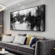 Amazon.Com: Abstract Wall Art Framed Artwork Wall Decor Brown、White、 Gray  Abstract Canvas Painting For Bedroom Living Room Office Home Decor 20