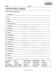Answer key and interesting information from this quiz. Free Printable Fortnite Activity Printable Activities For Kids Jumbled Words Afterschool Activities