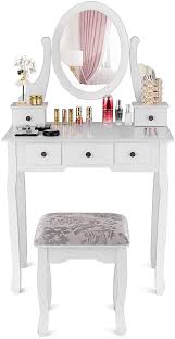 Check spelling or type a new query. Giantex Vanity Set With Oval Mirror And 5 Drawers Makeup Dressing Table With Cushioned Stool M Dressing Table Set Makeup Dressing Table Bedroom Makeup Vanity