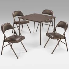 Meco Sudden Comfort 5 Piece Card Table Set Cinnabar Color Cinnabar Brown By Meco 129 99 Rich Dark Brown Powder P Card Table Set Chair Pads Folding Table