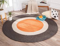 Some of the most reviewed products in 8 x 10 jute area rugs are the nuloom natura chunky loop jute tan 8 ft. Round Orange Dot Gray Border Jute Rug 6 Round Contemporary Area Rugs By Anji Mountain Houzz