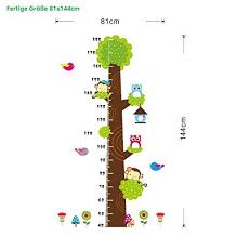 Covpaw Wall Stickers Us Stock Height Chart Measure Scale Decor Zoo Animal Owl Tree Growth Chart Kids Nursery Baby Room