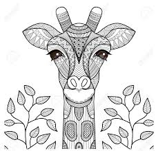 Nature design for relax, meditation. Giraffe Coloring Pages Mandala Coloring Pages Animal Doodles