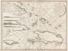 a chart of the windward passage between the islands of