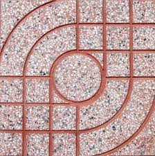 Gạch vỉa hè terrazzo kiểu mắt nai 30x30 QP1 màu đỏ | Vật Liệu Đà Nẵng