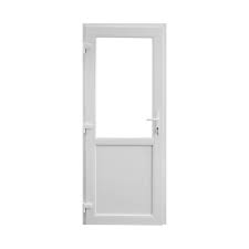 Usa Pvc Intrare Cu Geam 2 3 86 X 204 Cm Alba Deschidere Dreapta