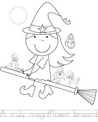 Hope you are having fun with our series of halloween coloring pages. Room On The Broom Color Pages With Handwriting Practice Room On The Broom Coloring For Kids Halloween Crafts Decorations