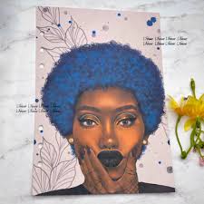 Blue Afro Beauty Black Girl Planner Dashboard African American MM/ Personal  Fits Sizes A5 Classic Mini Micro Big