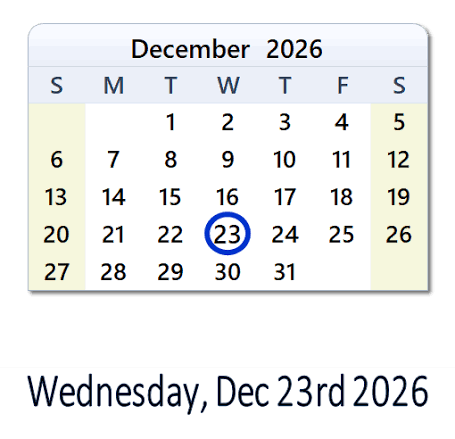 Dec 23, 2026: Holidays, Top Events, Sports & Countdown - USA