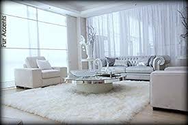 Amazon Com 8 X 10 Faux Fur Throw Rug Soft White Shaggy Fake Fur Sheepskin Accent Rug Ar Modern White Living Room Living Room White Rugs In Living Room