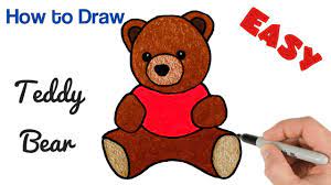 How To Draw Teddy Bear Easy Cute Drawings For Beginners - Youtube