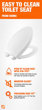 Learn about the benefits of a bemis toilet seat with easy•clean & change™. Bemis Push N Clean Elongated Closed Front Toilet Seat In White 1597slow 000 The Home Depot Toilet Seat Bemis Toilet Seat Cleaning