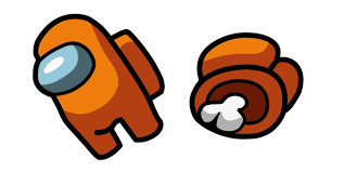 Among Us Orange Character And Dead Body Cursor Custom Cursor Browser Extension