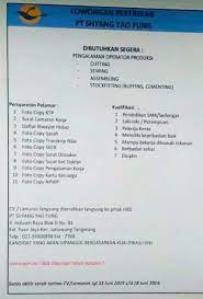 Jun 11, 2021 · bagi yang sudah memenuhi persyaratan dan berminat mengisi loker pt paragon dapat mendaftarkan diri melalui web di link berikut: Lowongan Kerja Pt Shyang You Fung 2020 Kawasan Jatake 2021