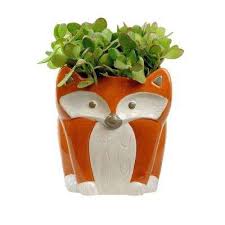 8 In Ceramic Whimsical Fox 19 98 Ceramics Pottery Garden Planters Pots