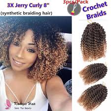 2018 Mali Bob 8 Synthetic Jerry Curly Crochet Braid Hair Extensions Ombre Kanek Synthetic Hair Extensions Crochet Braids Marley Hair Crochet Braids Hairstyles