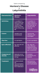 Difference Between Meniere S Disease And Labyrinthitis Difference Between