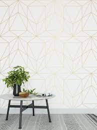 This peel and stick wallpaper is a dead ringer for expensive marble and is made to withstand humidity and moisture so you can confidently hang it in helpful review: Peel And Stick Wallpaper Self Adhesive Wallpaper Removable Etsy Gold Geometric Wallpaper Geometric Wallpaper White And Gold Wallpaper