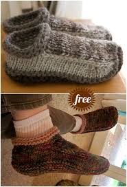 What seems to make this knit slipper pattern a little different is that it uses short rows for the shaping. Knitted Slippers Patterns Free Ideas To Try The Whoot Knitted Slippers Pattern Knit Slippers Free Pattern Knitted Slippers