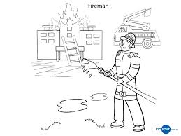 Fireman Colouring Pages Job