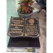Gambar batu nisan kuburan islam. Batu Nisan Granit Model Buku Muslim Dan Non Muslim Shopee Indonesia
