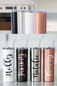 Skinny Tumblers 4 Pack 20oz Stainless Steel Double Wall Insulated Tumblers With Lids And Straws Skinny Tumblers Monogrammed Tumbler Cups Diy Vinyl
