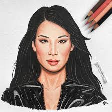 lucyliu as Alex from Charlie's Angels ♟🤓 Lucy Liu is the second angel I  drew this week (swipe to see the all). All the tests and quizzes say my  personality is Alex