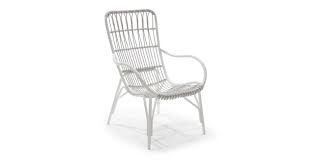 Inspired By Rattan Furniture Popular In The 50s And 60s This Modernized Chair Is White Lounge Chair Mid Century Modern Lounge Chairs Indoor Outdoor Furniture