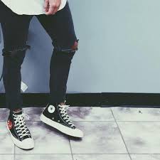 Comme Des Garcons Play X Converse Chuck Taylor 1970s Hi Black Converse Chuck Taylor All Star Comme Des Garcons Black Converse Outfits Mens Outfits Mens Casual Outfits