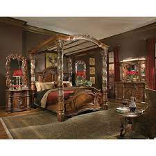 We have california king size bedroom sets in a variety of colors and styles that fit your decor like white bedroom furniture. Aico Michael Amini Villa Valencia Canopy Bedroom Set In Classic Chestnut In Cal King