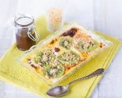 Gratin Crumble Kiwi Et Sauce Au Chocolat Recette Recette Gratin Recettes De Cuisine Crumble