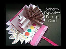 This tutorial paper design video will show you how to make a greeting card that practically explodes with cuteness. Birthday Explosion Pop Up Card Tutorial Diy Explosion Pop Up Card Youtube Birthday Card Pop Up Card Tutorial Pop Up Cards