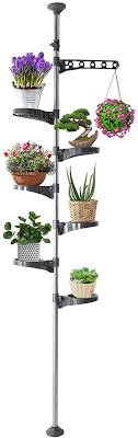 10% coupon applied at checkout. Buy Finderomend 7 Tier Plant Stand Pole Spring Tension Rod Corner Flower Display Stand Rack Holder Metal Corner Storage Shelf Adjustable Plant Pot Stand Telescopic Floor Ceiling Space Saving Black Online In Vietnam