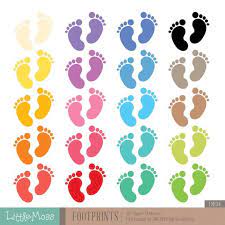 Footprints Digital Clipart Etsy Clip Art Digital Clip Art Valentines For Kids