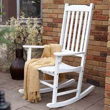 Traditional Rocking Chair White Painted Walmart Com In 2021 Rocking Chair Porch Outdoor Rocking Chairs Patio Rocking Chairs