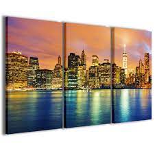 Stampe Su Tela 3pz 120x90cm New York Citta 002 Quadri Moderni Quadro Arredamento Stampa Su Tela New York Citta