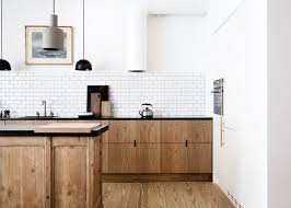 Danish Wood Cabinets Kitchen Subway Tile Notched Pulls Kbh Kobenhavns Mobelsnedkeri Mix Wood Floors Natural Wood Kitchen Wood Kitchen Light Wood Kitchens