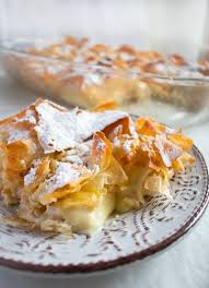 My aunt adele shared the recipe with me, and i think. Bougatsa Crispy Filo Pastry Filled With Warm Custard Cream Real Greek Recipes