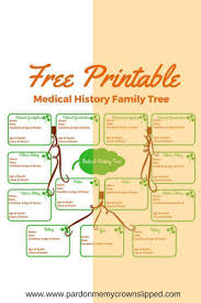 Medical History Family Tree Free Printable Geneology