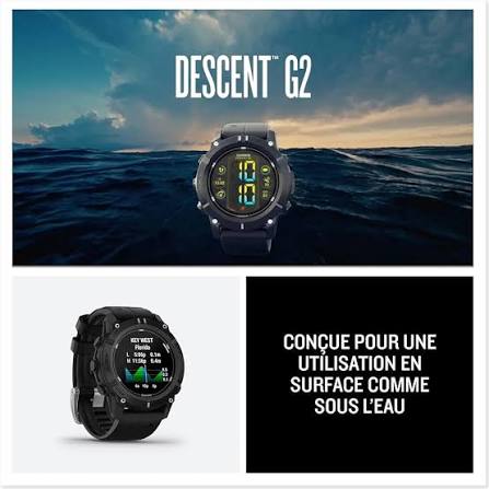 Garmin Descent G2, Montre GPS connectée de Plongée, Noir, Boîtier 46mm |  Avec ordinateur de plongée, écran AMOLED 1,2", résistance à la plongée  jusqu'à 10 ATM, autonomie jusqu'à 10 jours : Amazon.fr: