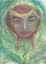 Arte al óleo pastel del Arcángel Rafael