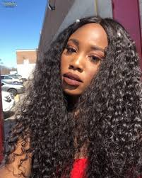 Here Is The Middle Part Fluffy Curly Hairstyle African American Girls Slayed Click To Curly Hair Styles Naturally Hair Styles Wedding Hairstyles For Long Hair