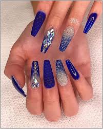 Great savings & free delivery / collection on many items. 40 Gorgeous Dark Blue Coffin Nail Designs You Must Try This Winter Page 32 Of 40 Cute Hostess For Mo Blue Coffin Nails Blue Acrylic Nails Blue Nail Designs