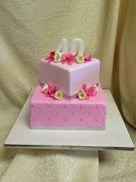 Flower Birthday Cakes For 40 Year Old Woman Women S 40th Birthday Pink Fondant Cake Sugar Flowers Torte Pasta Di Zucchero Idee