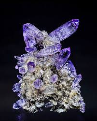 Amethyst On Quartz Matrix In 2020 Stones And Crystals Minerals Crystals Rocks Crystals And Gemstones