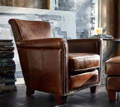 irving roll arm leather armchair with nailheads home decor furniture home furnishings