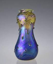 Art Nouveau Glass Vase Iridescent Glass Vase Blown Art Glass Bohemian Glass Loetz Art Glass Glass Art Gorgeous Glass Glass Blowing