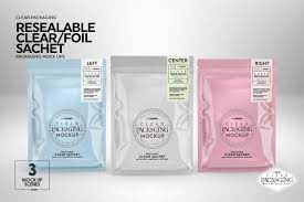 Clear Foil Sachet Packaging Mockup Packaging Mockup Foil Packaging Free Packaging Mockup